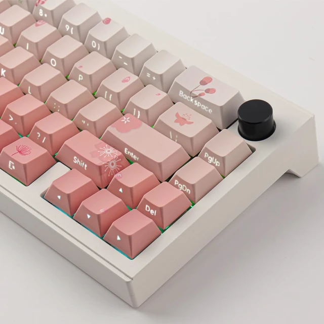 Alt view image 5 of 5 - Tsungup PBT Keycaps Cherry Blossom Keycap Set - Custom Pink Sakura Keycaps