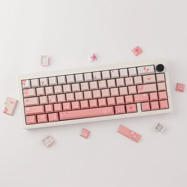 Alt view image 2 of 5 - Tsungup PBT Keycaps Cherry Blossom Keycap Set - Custom Pink Sakura Keycaps