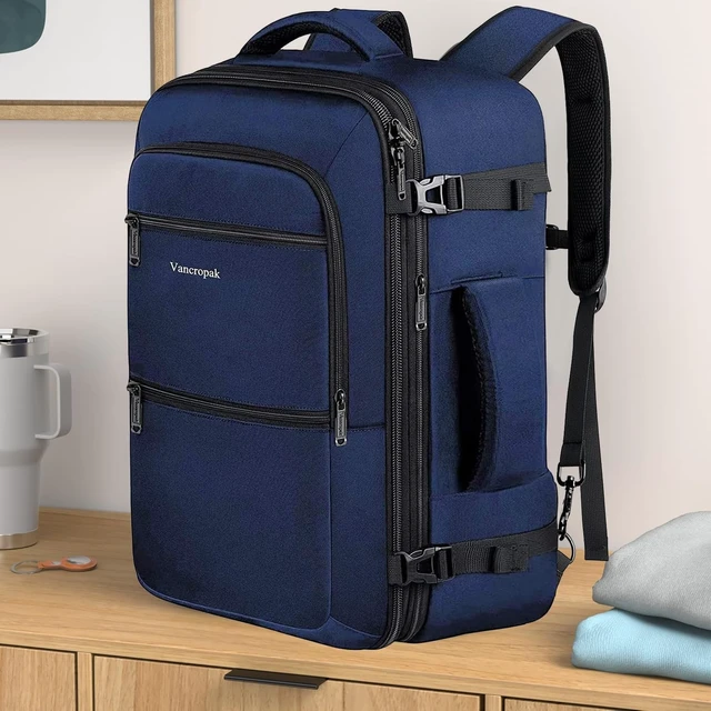 Alt view image 2 of 5 - Vancropak 45l Expandable Travel Backpack, Carry on Backpack for Airplanes