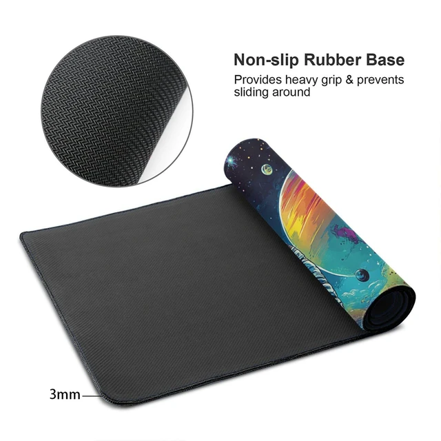 Alt view image 4 of 5 - Galaxy Astronaut Space XXL Gaming Mouse Pad 48"x24", Non-Slip Base Desk Mat