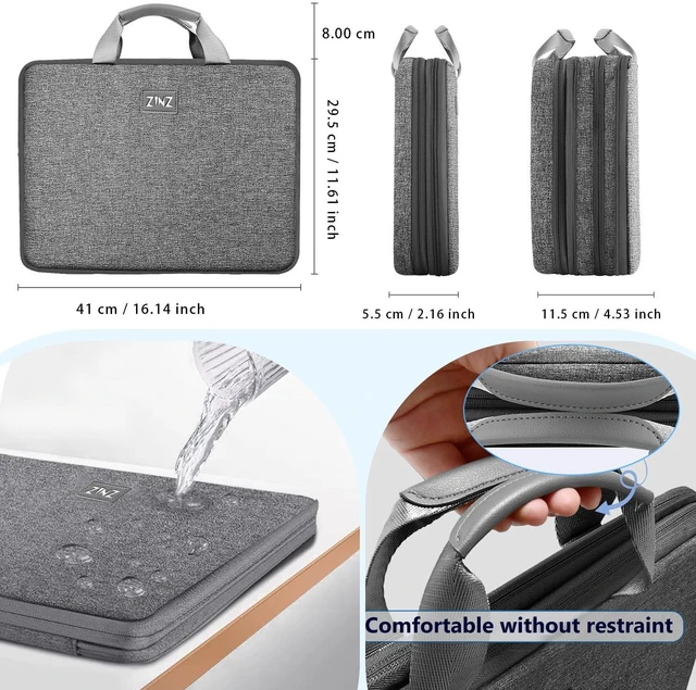 Alt view image 3 of 5 - ZINZ Expandable Laptop Case 15.6 Inch Sleeve, Protective Carrying Case Compatible with MacBook Neo 16", MacBook Pro 16"/15.4", Dell XPS 16" and Most 15" 15.6" 16" NotebookG01DG01