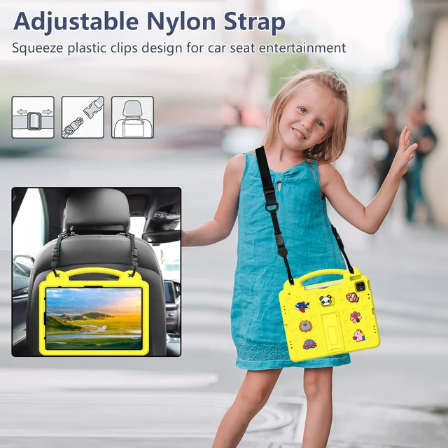 Alt view image 3 of 5 - YRH Kids Case for iPad Air 13-in. M4/M3/M2 (2026/2025/2024), for iPad Pro 13-in. M5/M4 (2026/2024), for iPad Pro 12.9-in., Yellow