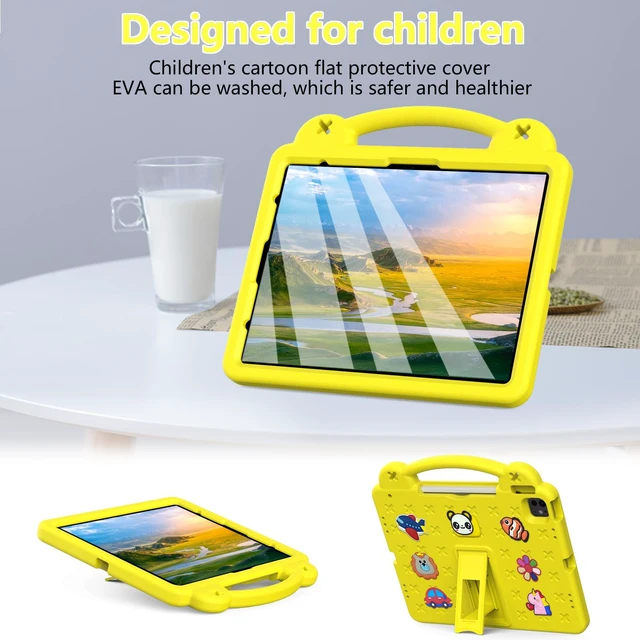 Alt view image 4 of 5 - YRH Kids Case for iPad Air 13-in. M4/M3/M2 (2026/2025/2024), for iPad Pro 13-in. M5/M4 (2026/2024), for iPad Pro 12.9-in., Yellow