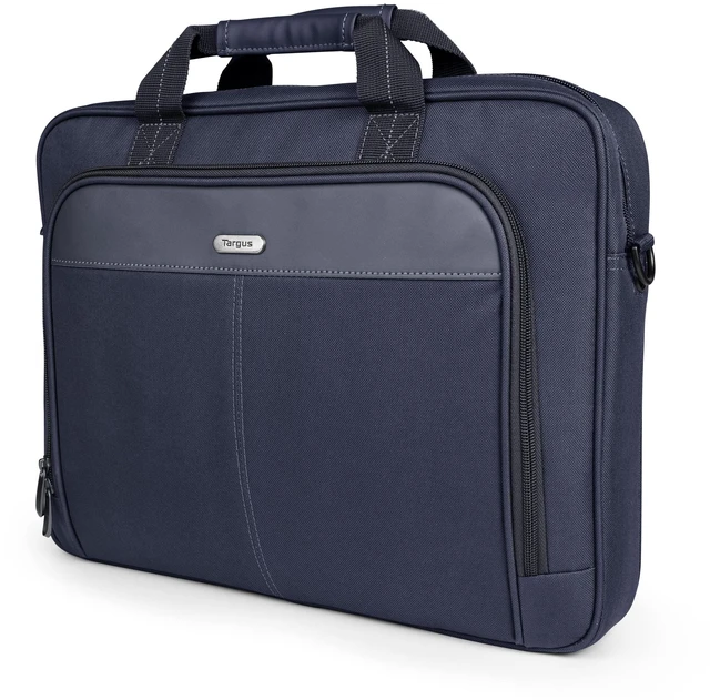 Main image of Targus 15-16 Inch Classic Slim Laptop Bag, Blue - Ergonomic Briefcase and Messenger Bag - Spacious Foam Padded Laptop Bag for 16" Laptops and Under (TCT027US)
