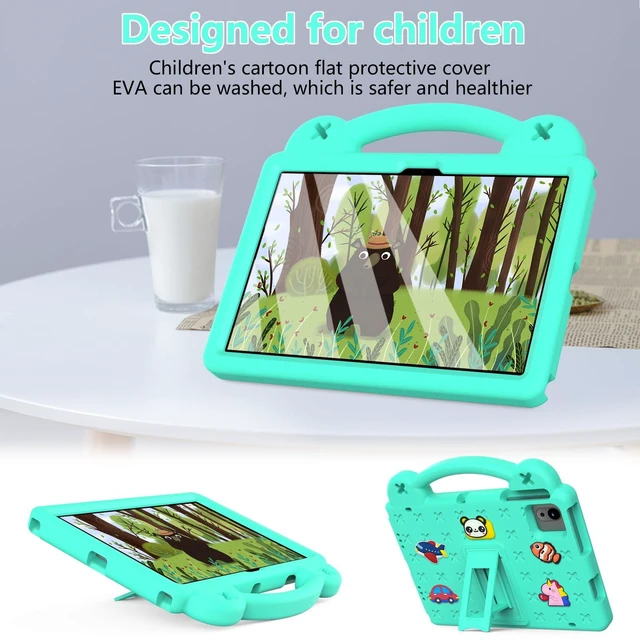 Alt view image 4 of 5 - YRH for Revvl Tab 2 Case 10.1 inch 2025, Kids EVA Tablet Cover with Strap Stand Handle, for Tmobile Revvl Tab 2 5G Case, Green