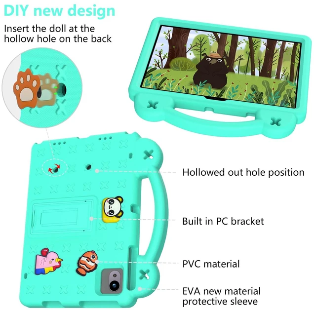 Alt view image 5 of 5 - YRH for Revvl Tab 2 Case 10.1 inch 2025, Kids EVA Tablet Cover with Strap Stand Handle, for Tmobile Revvl Tab 2 5G Case, Green