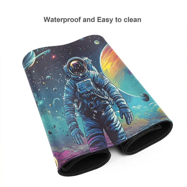 Alt view image 2 of 5 - Galaxy Astronaut Space XXL Gaming Mouse Pad 48"x24", Non-Slip Base Desk Mat