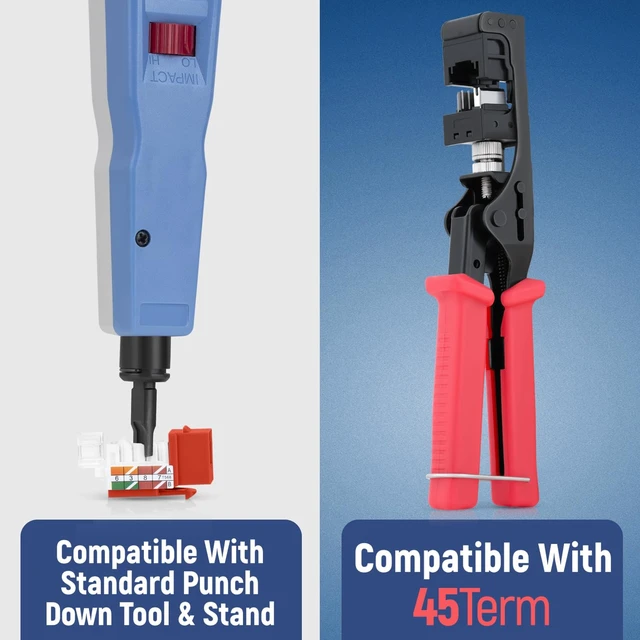 Alt view image 5 of 5 - Everest 45 Degree RJ45 Cat6 Keystone Jacks Slim Profile 100-Pack Orange