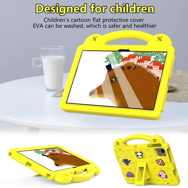 Alt view image 4 of 5 - YRH for Revvl Tab 2 Case 10.1 inch 2025, Kids EVA Tablet Cover with Strap Stand Handle, for Tmobile Revvl Tab 2 5G Case, Yellow