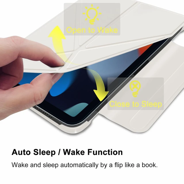 Alt view image 4 of 5 - Wonzir for iPad mini 7 A17 Pro Case(2024),iPad mini 7th/6th Slim Powerful Magnetic Case,4 Standibg Angles,Vertical Stand Cover,with Auto Wake/Sleep and with Pencil Holder - Cream White