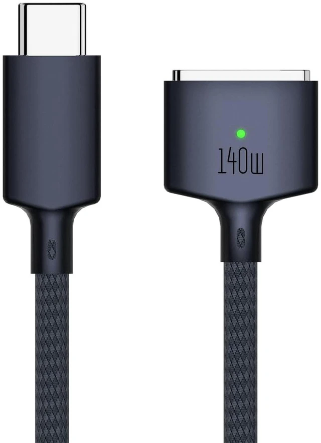 Main image of SlimQ 140W Magnetic Charging Cable for MacBook and MBP, Braided, Blue