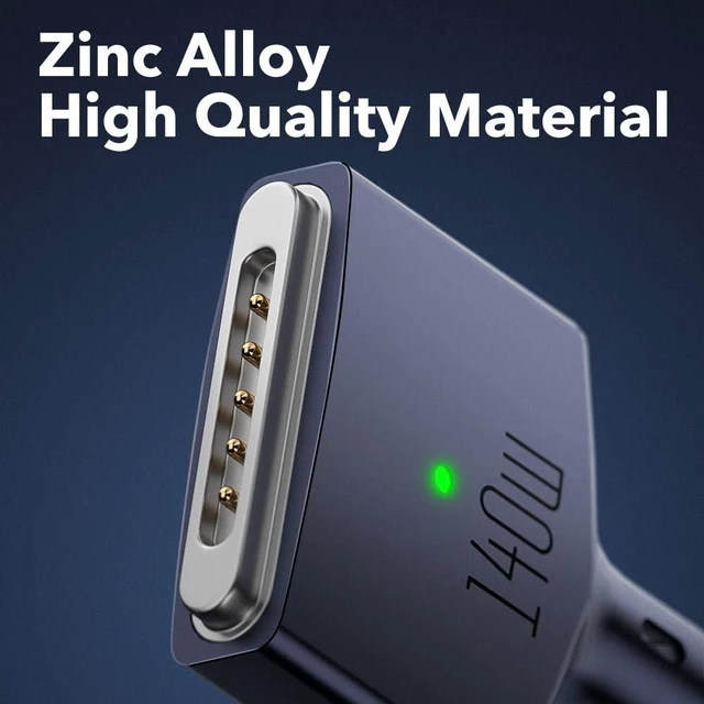 Alt view image 3 of 3 - SlimQ 140W Magnetic Charging Cable for MacBook and MBP, Braided, Blue