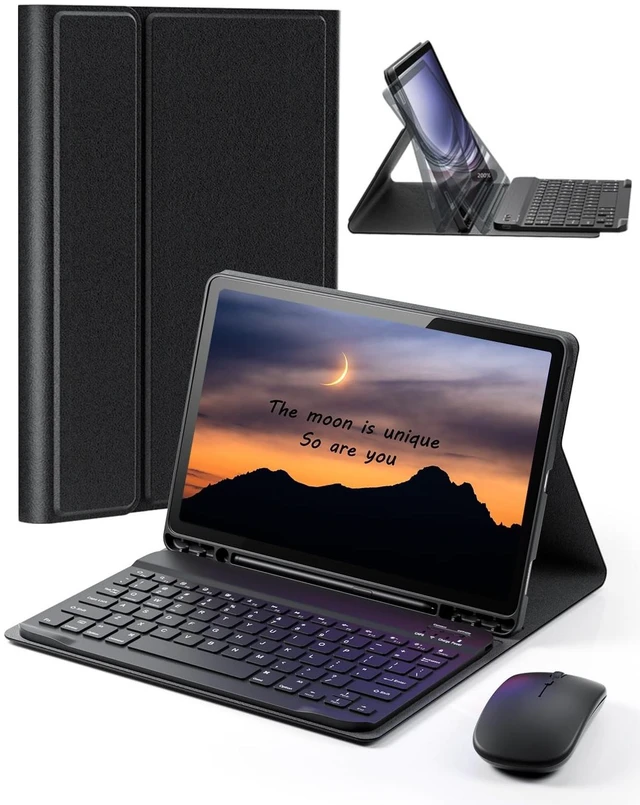 Main image of TUNKARMOR Case Keyboard for Samsung Galaxy Tab S6 Lite 10.4 inch 2024 2022 2020 Built-in Pencil Holder with Mouse - Black
