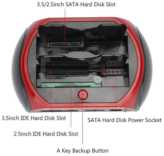 Alt view image 2 of 5 - Tosuny 2.5"/3.5" HDD All in 1 HDD Hard Drive Docking Station, 2.5" / 3.5" SATA IDE HDD Docking Station, Support All 2.5/3.5" SATA & IDE Hard Disk, Compatible with USB 1.1, USB 2.0 SATA l