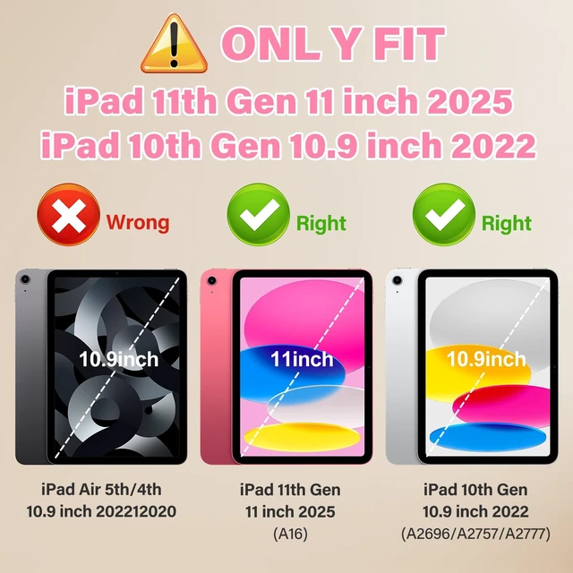 Alt view image 2 of 5 - TOMORRY for iPad (A16) 11th Generation 11 Inch 2025/iPad 10th Generation Case 10.9 Inch 2022 with Tempered Glass Screen Protector,Unicorn Stand,Shoulder Strap,for iPad 10 Case Kids Girls (Light Pink)