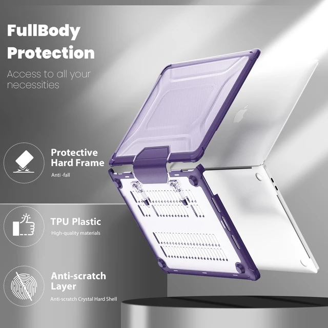 Alt view image 3 of 5 - DTangLsm for Rugged MacBook Air 13 inch Case 2026-2022 M5 M4 M3 M2, Purple