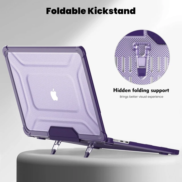 Alt view image 4 of 5 - DTangLsm for Rugged MacBook Air 13 inch Case 2026-2022 M5 M4 M3 M2, Purple