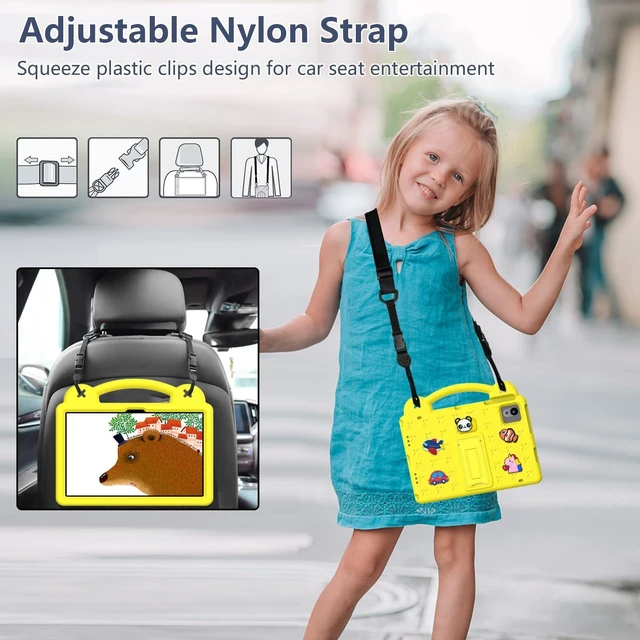 Alt view image 3 of 5 - YRH for Revvl Tab 2 Case 10.1 inch 2025, Kids EVA Tablet Cover with Strap Stand Handle, for Tmobile Revvl Tab 2 5G Case, Yellow