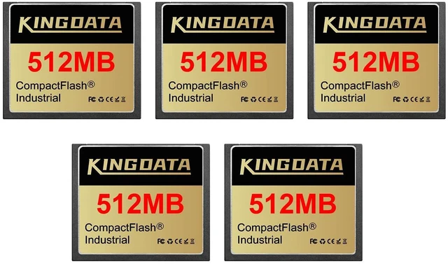 Main image of KINGDATA Industrial Compact Flash Memory Card 5pack 512MB FAT16 Type I for Industrial Equipment Vintage Digital Cameras