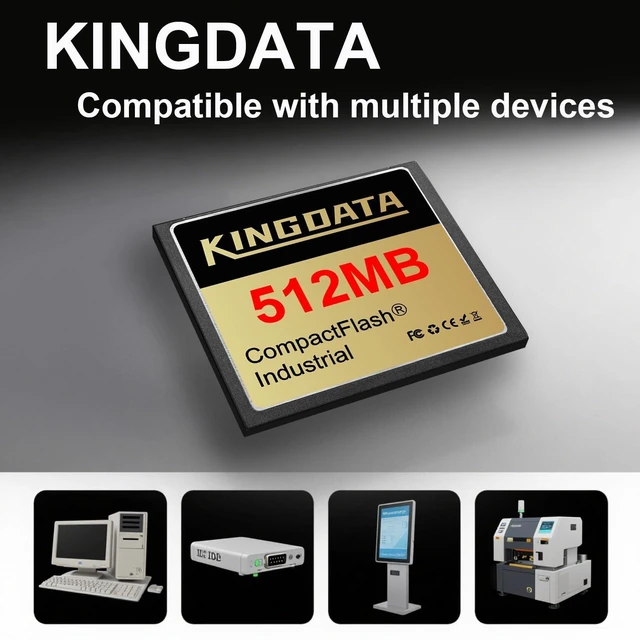 Alt view image 2 of 5 - KINGDATA Industrial Compact Flash Memory Card 5pack 512MB FAT16 Type I for Industrial Equipment Vintage Digital Cameras