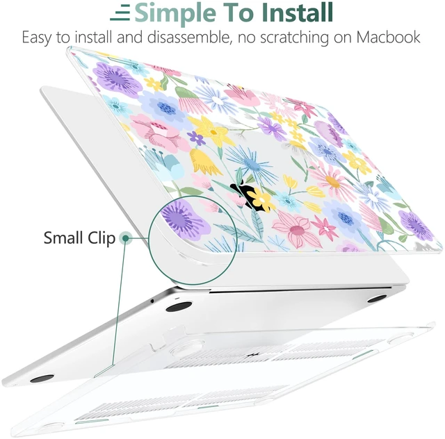 Alt view image 3 of 5 - TWOLSKOO for MacBook Air 15 inch Case 2026 2025 2024 2023 Release M5 A3448 M4 A3241 M3 A3114 M2 A2941, Plastic Hard Shell & Screen Protector & Keyboard Cover & Type C Adapter, Flying Astronauts