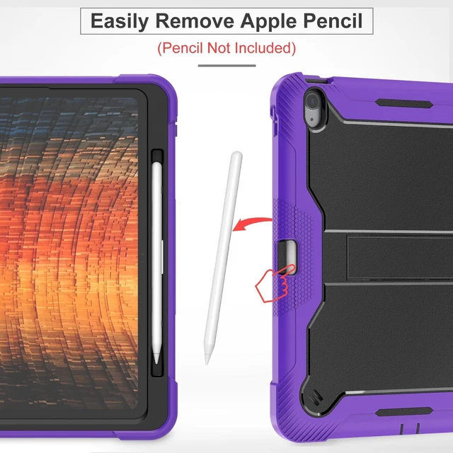 Alt view image 2 of 5 - YOUULAR Tablet Computer Case for Apple iPad Air 13 (2024)/Apple iPad Air 13inch (M2) 13.0 inch Cover with Built-in Stand for Heavy Duty Military Grade Shockproof Hard Hybrid,Black+Purple