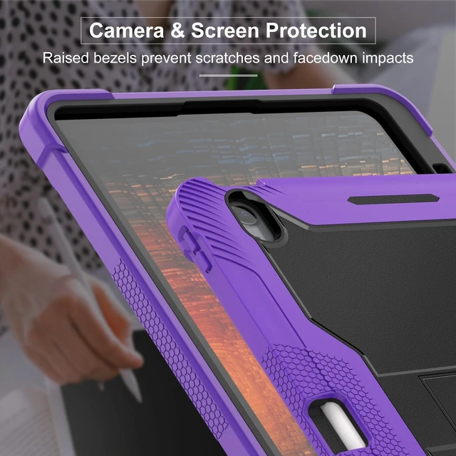 Alt view image 3 of 5 - YOUULAR Tablet Computer Case for Apple iPad Air 13 (2024)/Apple iPad Air 13inch (M2) 13.0 inch Cover with Built-in Stand for Heavy Duty Military Grade Shockproof Hard Hybrid,Black+Purple