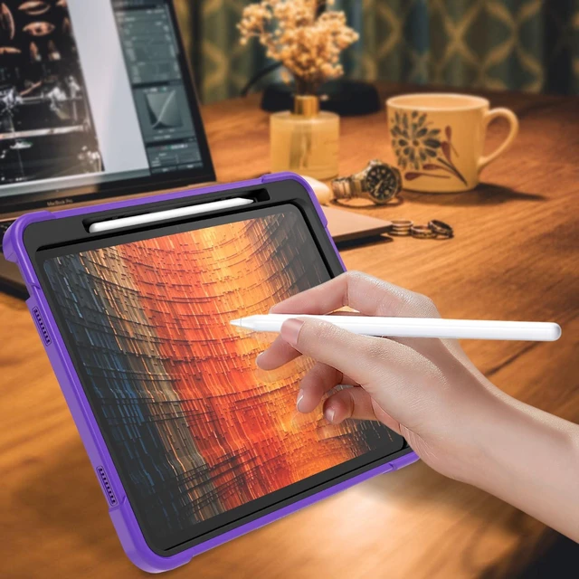 Alt view image 5 of 5 - YOUULAR Tablet Computer Case for Apple iPad Air 13 (2024)/Apple iPad Air 13inch (M2) 13.0 inch Cover with Built-in Stand for Heavy Duty Military Grade Shockproof Hard Hybrid,Black+Purple