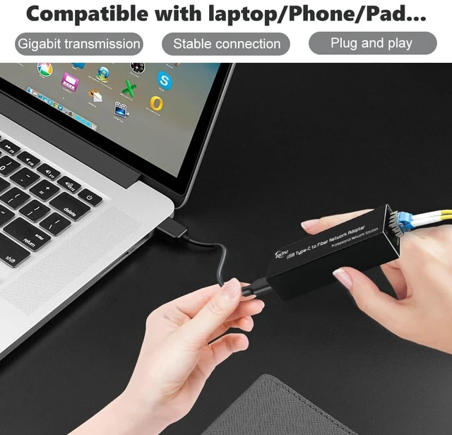 Alt view image 3 of 5 - USB 3.0 Type-C to SFP Fiber Network Adapter, DC 5V