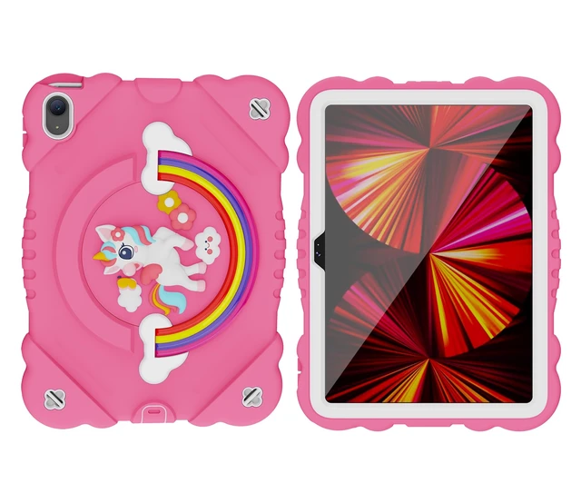 Alt view image 2 of 5 - XZC Kids Case for iPad (A16) 11th Gen 11"/iPad 10th Gen 10.9", Hot Pink