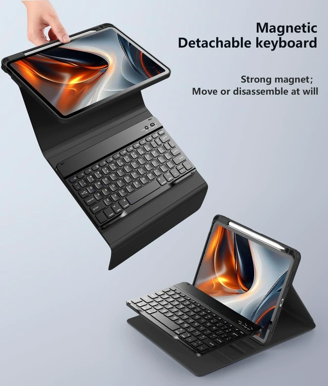 Alt view image 3 of 5 - Wenlaty for iPad Air 11-inch Case with Keyboard & Air 5th/4th Gen 10.9''