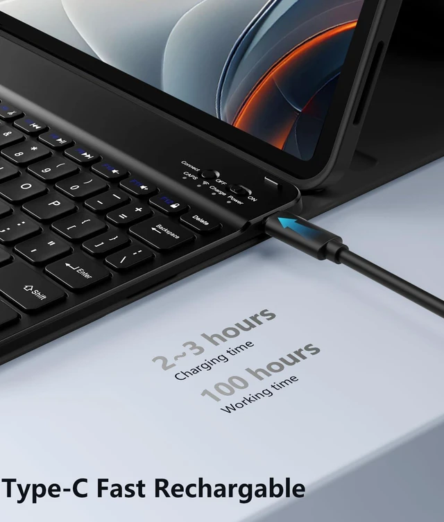 Alt view image 5 of 5 - Wenlaty for iPad Air 11-inch Case with Keyboard & Air 5th/4th Gen 10.9''