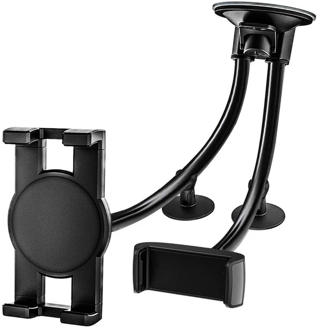 Main image of woleyi Dual Car Tablet Mount, Windshield Car Window Phone & Tablet Holder with Double Long Arm Suction Cup for iPad Pro/Air/Mini, Galaxy Tab/Z Fold, Fire HD, iPhone, More 4-11" Cell Phones and Tablets
