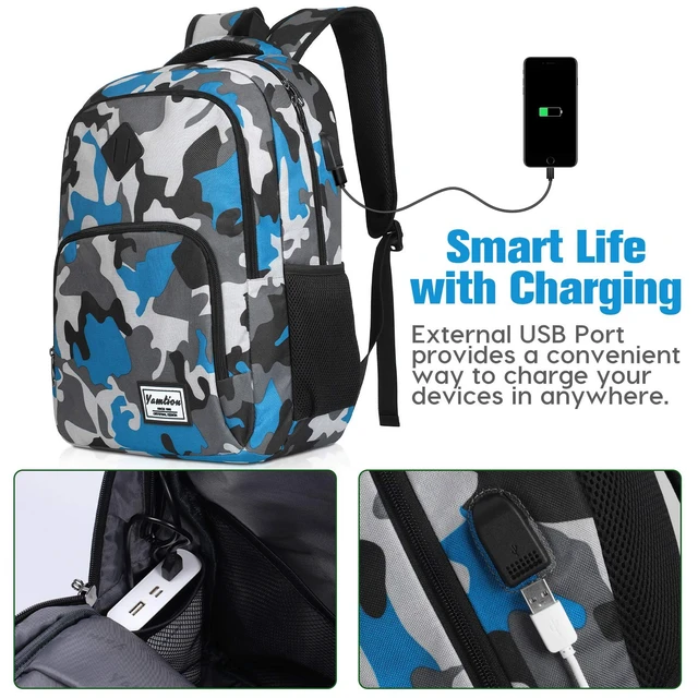 Alt view image 2 of 5 - YAMTION Backpack for teenagers boys men school bag computer classroom leisure business college high school work university travel school