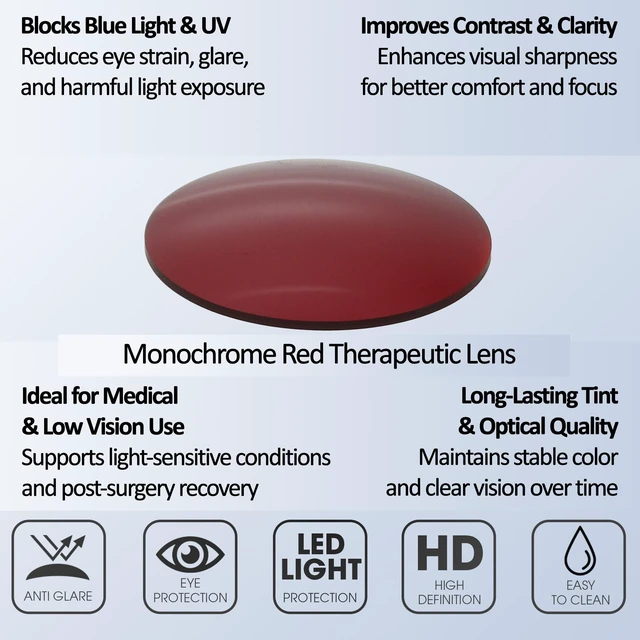 Alt view image 4 of 5 - Medspex Corinne McCormack Polly Color Therapy Reading Glasses +3.25 Pink Black Fade/Deep Red Womens Fluorescent Light Sensitivity Chromotherapy Chakra Healing