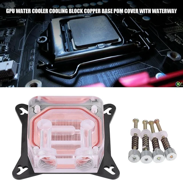 Alt view image 2 of 5 - GPU Water Block, Computer Universal Water Cooling Block, GPU Waterblock Copper Base POM Cover with Waterway, Acrylic Water Cooling System Parts Radiator Clear Kits for DIY PC