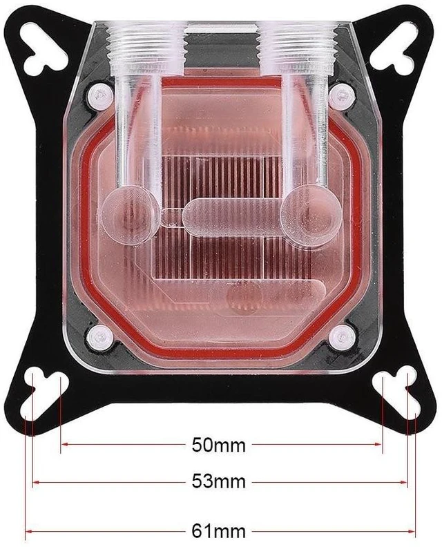 Alt view image 4 of 5 - GPU Water Block, Computer Universal Water Cooling Block, GPU Waterblock Copper Base POM Cover with Waterway, Acrylic Water Cooling System Parts Radiator Clear Kits for DIY PC