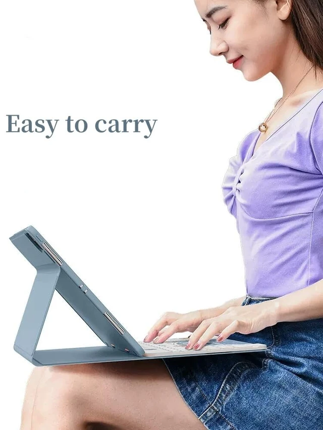 Alt view image 4 of 5 - Kaidisen Backlit Keyboard Case for Galaxy Tab A9+ / A9 Plus 11 inch 2023 Tablet SM-X210/X216/X218 with Mouse, Detachable Backlight Color Case, Purple