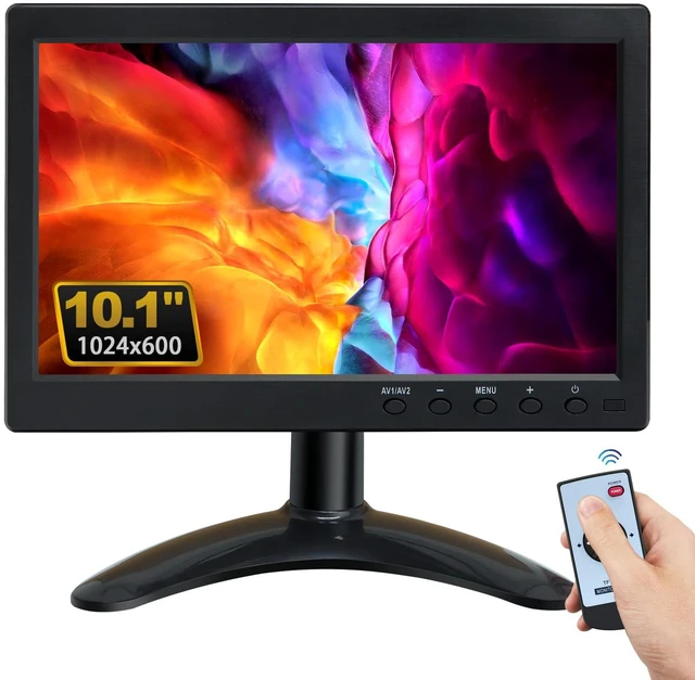 Main image of WHOLEV Security Monitor 10.1" FHD CCTV PC Monitor with VGA HDMI BNC AV USB Input Built-in Speaker 178 Wide Angle for Raspberry Pi Game Computer