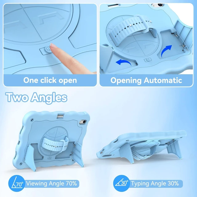 Alt view image 4 of 5 - ZoneFoker for iPad A16 11th/10th Gen 11"/10.9" with Rotate Strap Kids