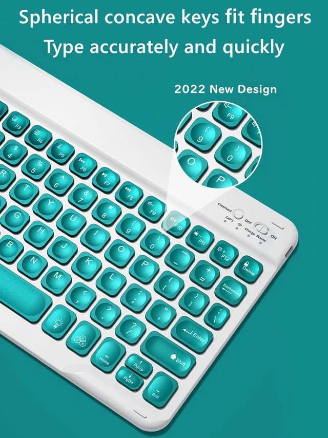 Alt view image 3 of 5 - kaitesi Rechargeable Keyboard Case for iPad Pro 11" 4th Generation 2022 3rd/2nd/1st Gen, Support Pencil Charging in Pen Holderr - Concave Keys - Detachable Bluetooth Keyboard Cover,Dark Green