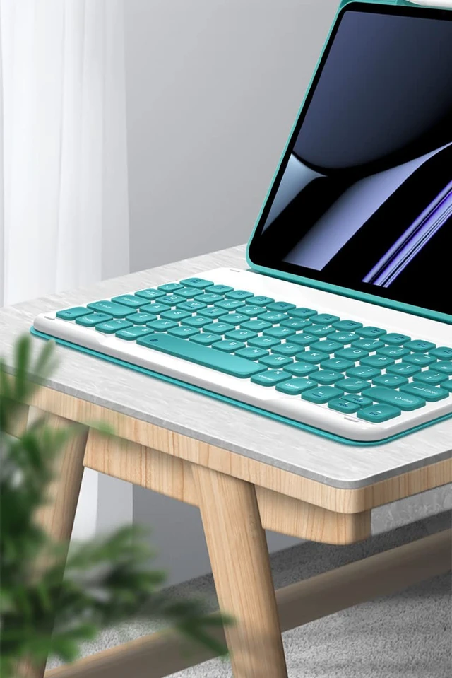 Alt view image 5 of 5 - kaitesi Rechargeable Keyboard Case for iPad Pro 11" 4th Generation 2022 3rd/2nd/1st Gen, Support Pencil Charging in Pen Holderr - Concave Keys - Detachable Bluetooth Keyboard Cover,Dark Green