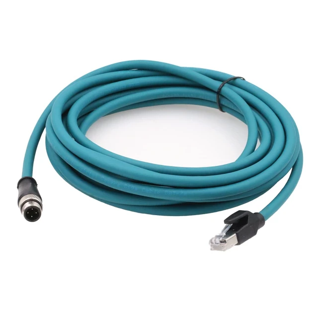 Alt view image 3 of 5 - SZRMCC M12 Ethernet Cable D-Code 4 Pin Male to RJ45 Connector High Flex Cat5e Shielded Waterproof Network Cable for Industrial Camera Sensor (5m,Bule)