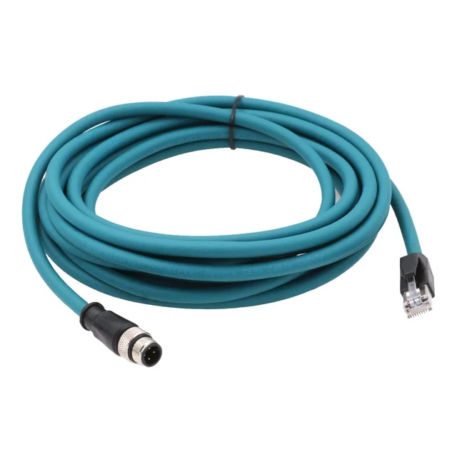 Alt view image 2 of 5 - SZRMCC M12 Ethernet Cable D-Code 4 Pin Male to RJ45 Connector High Flex Cat5e Shielded Waterproof Network Cable for Industrial Camera Sensor (5m,Bule)
