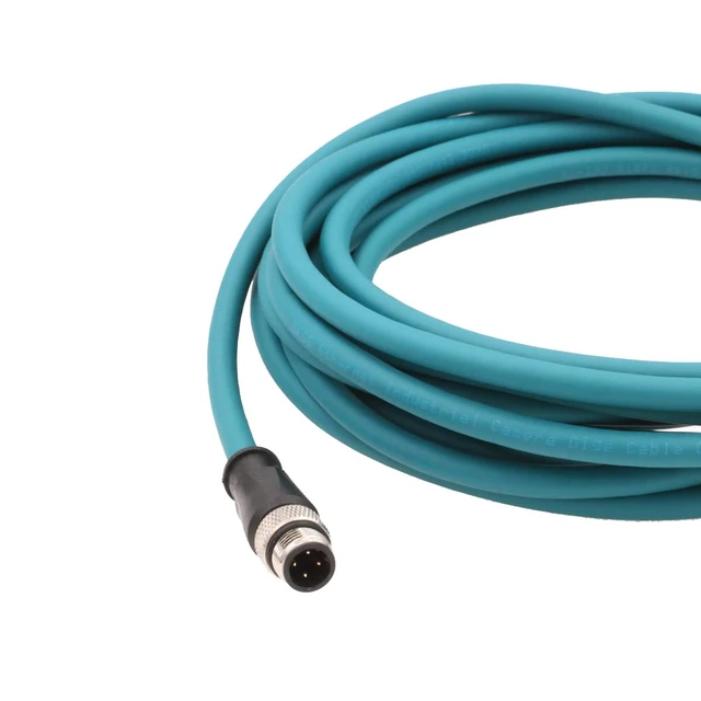 Alt view image 4 of 5 - SZRMCC M12 Ethernet Cable D-Code 4 Pin Male to RJ45 Connector High Flex Cat5e Shielded Waterproof Network Cable for Industrial Camera Sensor (5m,Bule)