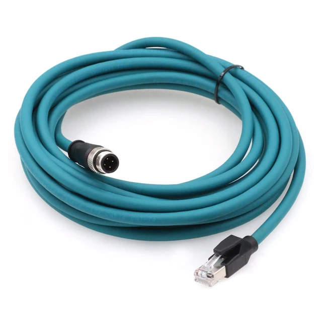 Alt view image 5 of 5 - SZRMCC M12 Ethernet Cable D-Code 4 Pin Male to RJ45 Connector High Flex Cat5e Shielded Waterproof Network Cable for Industrial Camera Sensor (5m,Bule)