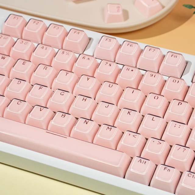 Alt view image 4 of 5 - Crystal Jelly Keycaps Pink OEM Profile Translucent Shine Through Keycap Set