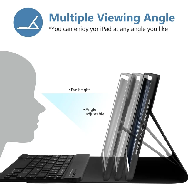 Alt view image 4 of 5 - TaIYanG Keyboard Case for iPad 9th Gen, Detachable Bluetooth Keyboard