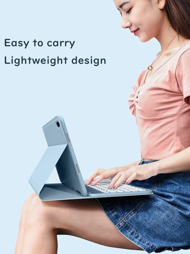 Alt view image 5 of 5 - HENGHUI Keyboard Mouse for Galaxy Tab A8 10.5 inch Tablet 2022 SM-X200/X205/X207 Keyboard Case Cute Round Key Color Keyboard Wireless Detachable BT Keyboard Cover (MintGreen)