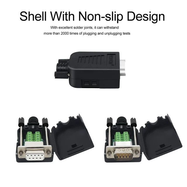 Alt view image 3 of 5 - YIOVVOM DB9 Breakout Connector,DB9 Solderless RS232 D-SUB Female Serial Adapters 9-Pin Port White Adapter to Terminal Connector Signal Module with case Set of 10